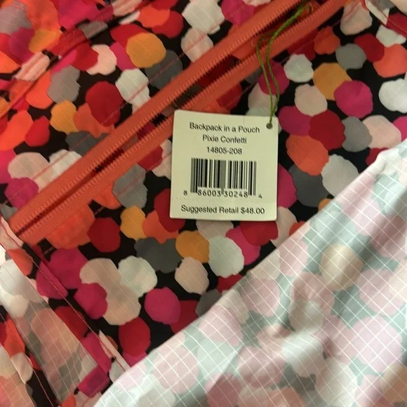 Vera Bradley Backpack in a Pouch. Used a couple of times. - Picture 2 of 3